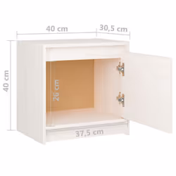 vidaXL 1/2x Solid Pinewood Bedside Cabinet Bedroom Bedside Table Multi Colours - white, 2 - Additional view 4