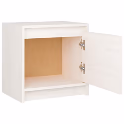 vidaXL 1/2x Solid Pinewood Bedside Cabinet Bedroom Bedside Table Multi Colours - white, 2 - Additional view 7