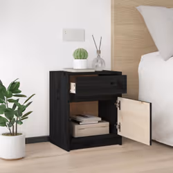 VidaXL 808132 nightstand/bedside table Black - Additional view 4