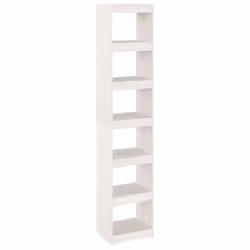 vidaXL Book Cabinet/Room Divider Storage Book Rack Bookshelf Solid Wood Pine - white, 40 x 30 x 199 cm - Additional view 2