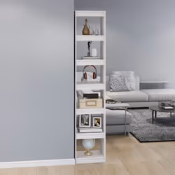 vidaXL Book Cabinet/Room Divider Storage Book Rack Bookshelf Solid Wood Pine - white, 40 x 30 x 199 cm - Additional view 3