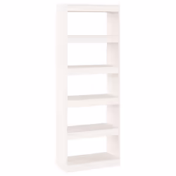 vidaXL Solid Wood Pine Book Cabinet/Room Divider White Home Organiser Shelf - Additional view 2