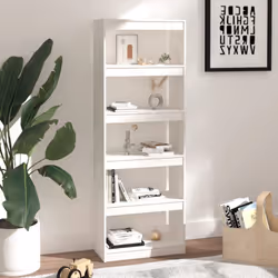 vidaXL Solid Wood Pine Book Cabinet/Room Divider White Home Organiser Shelf - Additional view 6