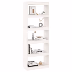 vidaXL Solid Wood Pine Book Cabinet/Room Divider White Home Organiser Shelf - Additional view 7