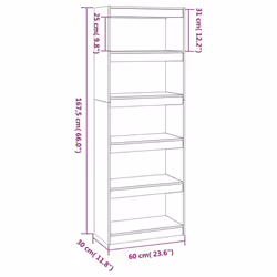 vidaXL Solid Wood Pine Book Cabinet/Room Divider White Home Organiser Shelf - Additional view 8