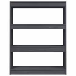 vidaXL Book Cabinet/Room Divider Storage Book Rack Bookshelf Solid Wood Pine - grey, 100 x 30 x 103 cm - Additional view 5