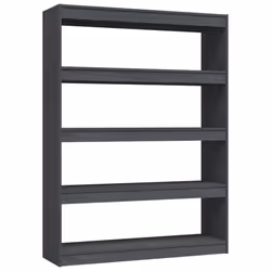 vidaXL Book Cabinet/Room Divider Storage Book Rack Bookshelf Solid Wood Pine - grey, 100 x 30 x 135.5 cm - Additional view 2