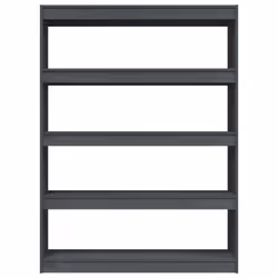vidaXL Book Cabinet/Room Divider Storage Book Rack Bookshelf Solid Wood Pine - grey, 100 x 30 x 135.5 cm - Additional view 5