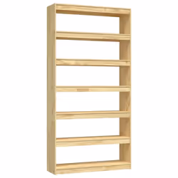 vidaXL Book Cabinet/Room Divider Storage Book Rack Bookshelf Solid Wood Pine - brown, 100 x 30 x 200 cm - Additional view 2