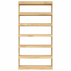 vidaXL Book Cabinet/Room Divider Storage Book Rack Bookshelf Solid Wood Pine - brown, 100 x 30 x 200 cm - Additional view 5
