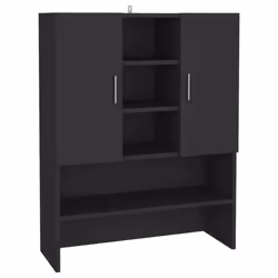 vidaXL Washing Machine Cabinet Black Indoor Bathroom Cupboard Storage Rack