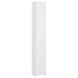 vidaXL Bathroom Cabinet White Engineered Wood Washroom Furniture Cupboard Rack