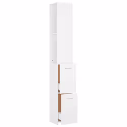 vidaXL Bathroom Cabinet White Engineered Wood Washroom Furniture Cupboard Rack - Additional view 6