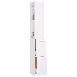 vidaXL Bathroom Cabinet White Engineered Wood Washroom Furniture Cupboard Rack - Additional view 7