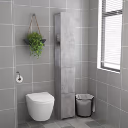 vidaXL Bathroom Cabinet Concrete Grey Engineered Wood Washroom Cupboard Rack