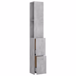 vidaXL Bathroom Cabinet Concrete Grey Engineered Wood Washroom Cupboard Rack - Additional view 6