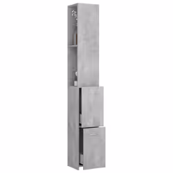 vidaXL Bathroom Cabinet Concrete Grey Engineered Wood Washroom Cupboard Rack - Additional view 7