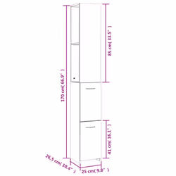 vidaXL Bathroom Cabinet Concrete Grey Engineered Wood Washroom Cupboard Rack - Additional view 8