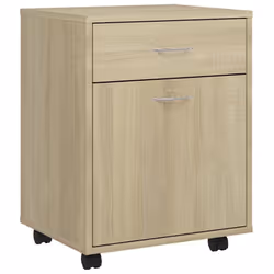 vidaXL Rolling Cabinet Sonoma Oak Engineered Wood Home Drawer Rolling Cabinet