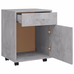vidaXL Rolling Cabinet Concrete Grey Engineered Wood Drawer Rolling Cabinet