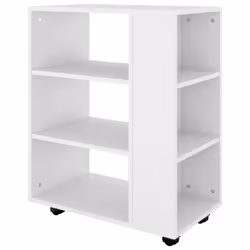 vidaXL Rolling Cabinet White Engineered Wood Office Drawer Rolling Cabinet - Additional view 5