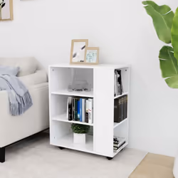 vidaXL Rolling Cabinet White Engineered Wood Office Drawer Rolling Cabinet - Additional view 7