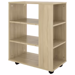 vidaXL Rolling Cabinet Sonoma Oak Engineered Wood Drawer Rolling Home Cabinet - Additional view 5