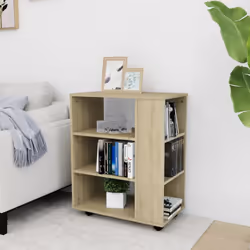 vidaXL Rolling Cabinet Sonoma Oak Engineered Wood Drawer Rolling Home Cabinet - Additional view 7