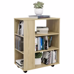 vidaXL Rolling Cabinet Sonoma Oak Engineered Wood Drawer Rolling Home Cabinet - Additional view 8