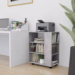 vidaXL Rolling Cabinet Concrete Grey Engineered Wood Drawer Rolling Cabinet