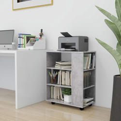 vidaXL Rolling Cabinet Concrete Grey Engineered Wood Drawer Rolling Cabinet