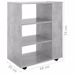 vidaXL Rolling Cabinet Concrete Grey Engineered Wood Drawer Rolling Cabinet - Additional view 10