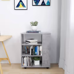 vidaXL Rolling Cabinet Concrete Grey Engineered Wood Drawer Rolling Cabinet