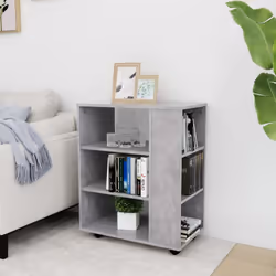 vidaXL Rolling Cabinet Concrete Grey Engineered Wood Drawer Rolling Cabinet - Additional view 7