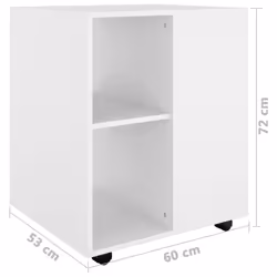 vidaXL Rolling Cabinet White Engineered Wood Drawer Rolling Office Cabinet - Additional view 9