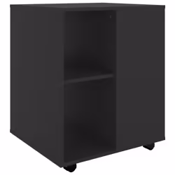 vidaXL Rolling Cabinet Black Engineered Wood Drawer Rolling Office Cabinet