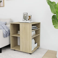 vidaXL Rolling Cabinet Sonoma Oak Engineered Wood Drawer Rolling Home Cabinet