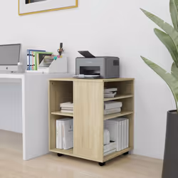 vidaXL Rolling Cabinet Sonoma Oak Engineered Wood Drawer Rolling Home Cabinet
