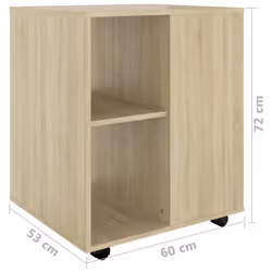 vidaXL Rolling Cabinet Sonoma Oak Engineered Wood Drawer Rolling Home Cabinet - Additional view 4