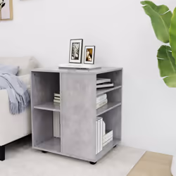 vidaXL Rolling Cabinet Concrete Grey Engineered Wood Drawer Rolling Cabinet