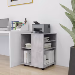 vidaXL Rolling Cabinet Concrete Grey Engineered Wood Drawer Rolling Cabinet