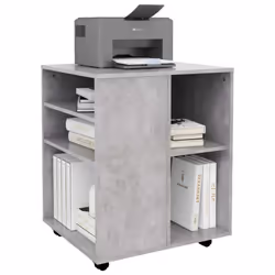 vidaXL Rolling Cabinet Concrete Grey Engineered Wood Drawer Rolling Cabinet - Additional view 7
