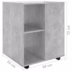 vidaXL Rolling Cabinet Concrete Grey Engineered Wood Drawer Rolling Cabinet - Additional view 9