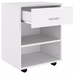 vidaXL Rolling Cabinet White Engineered Wood Drawer Rolling Office Cabinet - Additional view 6