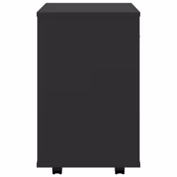 vidaXL Rolling Cabinet Black Engineered Wood Drawer Rolling Office Cabinet - Additional view 5
