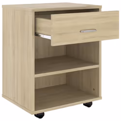 vidaXL Rolling Cabinet Sonoma Oak Engineered Wood Drawer Rolling Home Cabinet - Additional view 6
