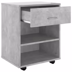 vidaXL Rolling Cabinet Concrete Grey Engineered Wood Drawer Rolling Cabinet - Additional view 6