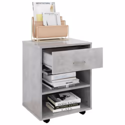 vidaXL Rolling Cabinet Concrete Grey Engineered Wood Drawer Rolling Cabinet - Additional view 7