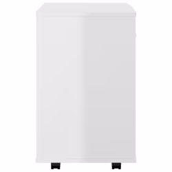 vidaXL Rolling Cabinet High Gloss White Engineered Wood Drawer Rolling Cabinet - Additional view 5