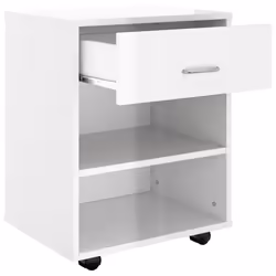 vidaXL Rolling Cabinet High Gloss White Engineered Wood Drawer Rolling Cabinet - Additional view 6